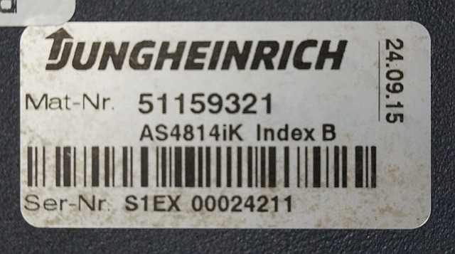 Jungheinrich 51159321 | Rij/hef regeling drive/lifting controller AS4814Ik Index - ECU voor Intern transport: afbeelding 4 Jungheinrich 51159321 | Rij/hef regeling drive/lifting controller AS4814Ik Index - ECU voor Intern transport: afbeelding 4