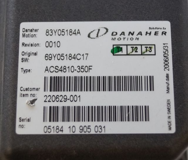Toyota/BT 220629-001 | Danaher motion AC Superdrive motor controller 83Y05184A A Danaher motion AC Superdrive motor controller 83Y05184A ACS4810-350F Rev 0010 sn. 0518410905031 - ECU voor Intern transport: afbeelding 2 Toyota/BT 220629-001 | Danaher motion AC Superdrive motor controller 83Y05184A A Danaher motion AC Superdrive motor controller 83Y05184A ACS4810-350F Rev 0010 sn. 0518410905031 - ECU voor Intern transport: afbeelding 2