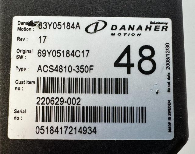 Toyota/BT 220629-001 | Danaher motion AC Superdrive motor controller 83Y05184A A Danaher motion AC Superdrive motor controller 83Y05184A ACS4810-350F Rev 0017 sn. 0518417214934 - ECU voor Intern transport: afbeelding 2 Toyota/BT 220629-001 | Danaher motion AC Superdrive motor controller 83Y05184A A Danaher motion AC Superdrive motor controller 83Y05184A ACS4810-350F Rev 0017 sn. 0518417214934 - ECU voor Intern transport: afbeelding 2