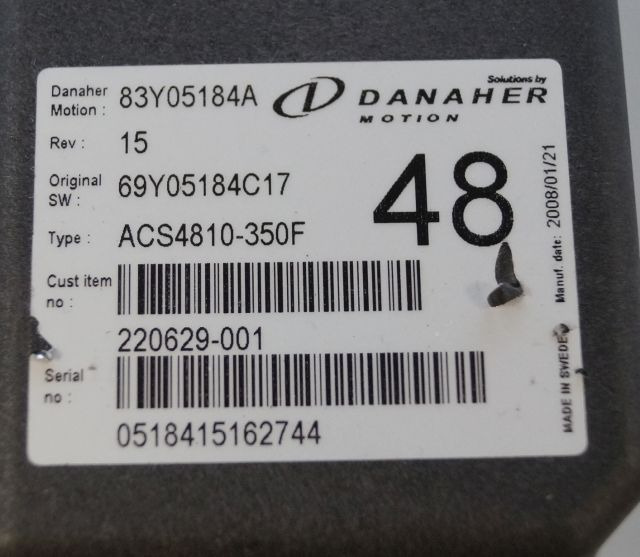 Toyota/BT 220629-001 | Danaher motion AC Superdrive motor controller 83Y05184A A Danaher motion AC Superdrive motor controller 83Y05184A ACS4810-350F Rev 15 sn. 0518415162744 - ECU voor Intern transport: afbeelding 2 Toyota/BT 220629-001 | Danaher motion AC Superdrive motor controller 83Y05184A A Danaher motion AC Superdrive motor controller 83Y05184A ACS4810-350F Rev 15 sn. 0518415162744 - ECU voor Intern transport: afbeelding 2