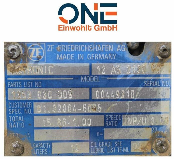Getriebe MAN TGA, TGS, ZF 12AS 2130TD, 12AS2130DD - Versnellingsbak voor Vrachtwagen: afbeelding 3 Getriebe MAN TGA, TGS, ZF 12AS 2130TD, 12AS2130DD - Versnellingsbak voor Vrachtwagen: afbeelding 3