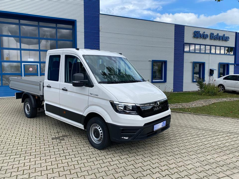 MAN TGE 3.140 Doka Pritsche Next Level *TEMPO*KLIMA*CAM*AHK*APP*PDC*INKL.19% MWST*SOFORT!* - Bestelwagen met open laadbak, Bestelwagen met dubbele cabine: afbeelding 1 MAN TGE 3.140 Doka Pritsche Next Level *TEMPO*KLIMA*CAM*AHK*APP*PDC*INKL.19% MWST*SOFORT!* - Bestelwagen met open laadbak, Bestelwagen met dubbele cabine: afbeelding 1