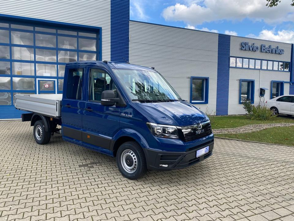 MAN TGE 3.140 Doka Pritsche Next Level *TEMPO*KLIMA*CAM*AHK*APP*PDC*INKL.19% MWST*SOFORT!* - Bestelwagen met open laadbak, Bestelwagen met dubbele cabine: afbeelding 1 MAN TGE 3.140 Doka Pritsche Next Level *TEMPO*KLIMA*CAM*AHK*APP*PDC*INKL.19% MWST*SOFORT!* - Bestelwagen met open laadbak, Bestelwagen met dubbele cabine: afbeelding 1