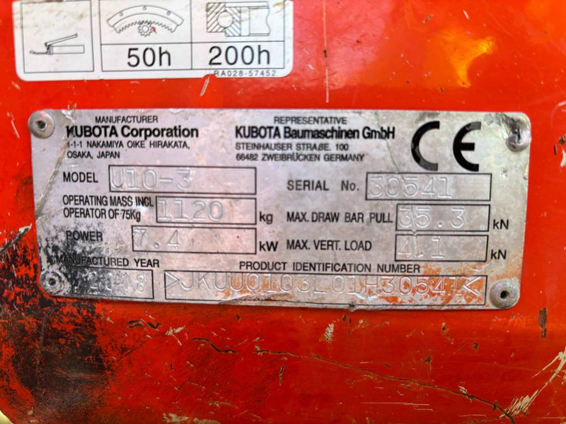 Kubota U10-3 - Minigraafmachine: afbeelding 5 Kubota U10-3 - Minigraafmachine: afbeelding 5