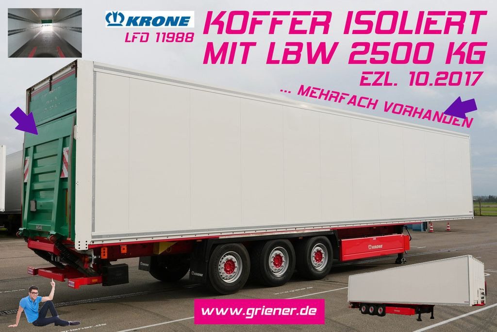 Krone SD 27/ ISOLIERTER KOFFER LBW 2500 kg mehfach ! - Gesloten oplegger: afbeelding 1 Krone SD 27/ ISOLIERTER KOFFER LBW 2500 kg mehfach ! - Gesloten oplegger: afbeelding 1