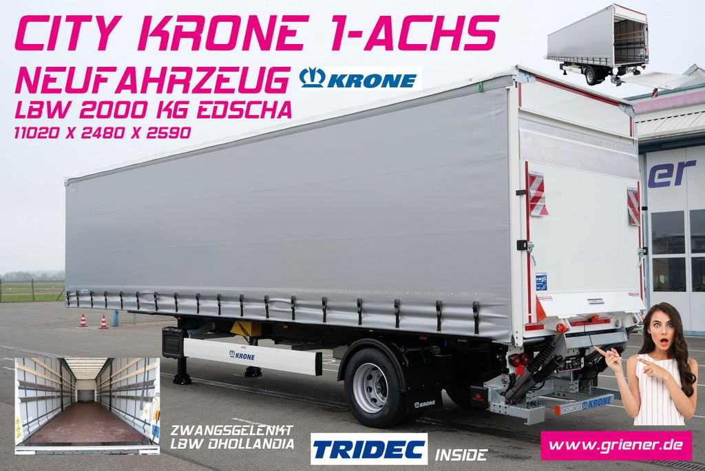 Krone SEP 10 CITY GARDINE KRONE 1-achs TRIDEC LBW - Schuifzeiloplegger: afbeelding 1 Krone SEP 10 CITY GARDINE KRONE 1-achs TRIDEC LBW - Schuifzeiloplegger: afbeelding 1