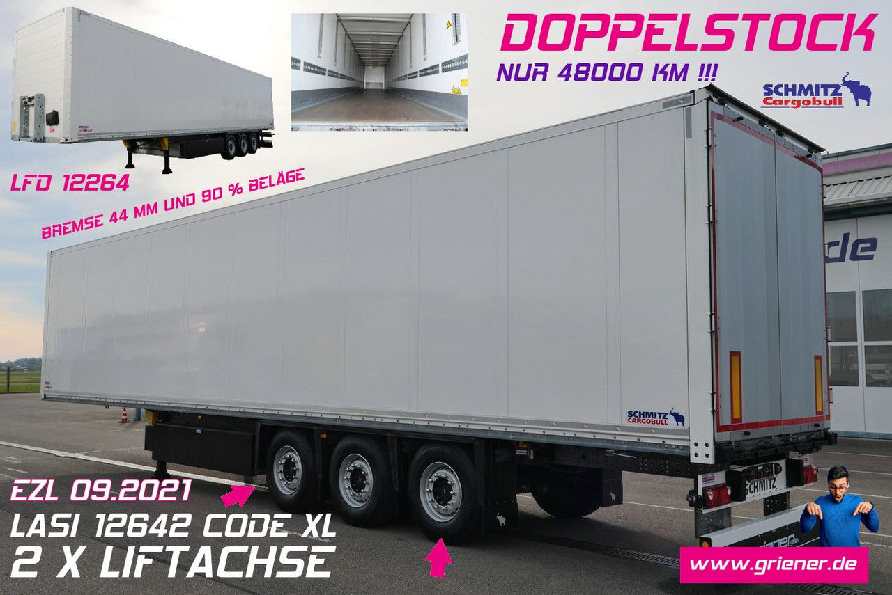 Schmitz Cargobull SKO 24/DOPPELSTOCK / 2,70/ 2 x LIFT nur 48000 km - Gesloten oplegger: afbeelding 1 Schmitz Cargobull SKO 24/DOPPELSTOCK / 2,70/ 2 x LIFT nur 48000 km - Gesloten oplegger: afbeelding 1