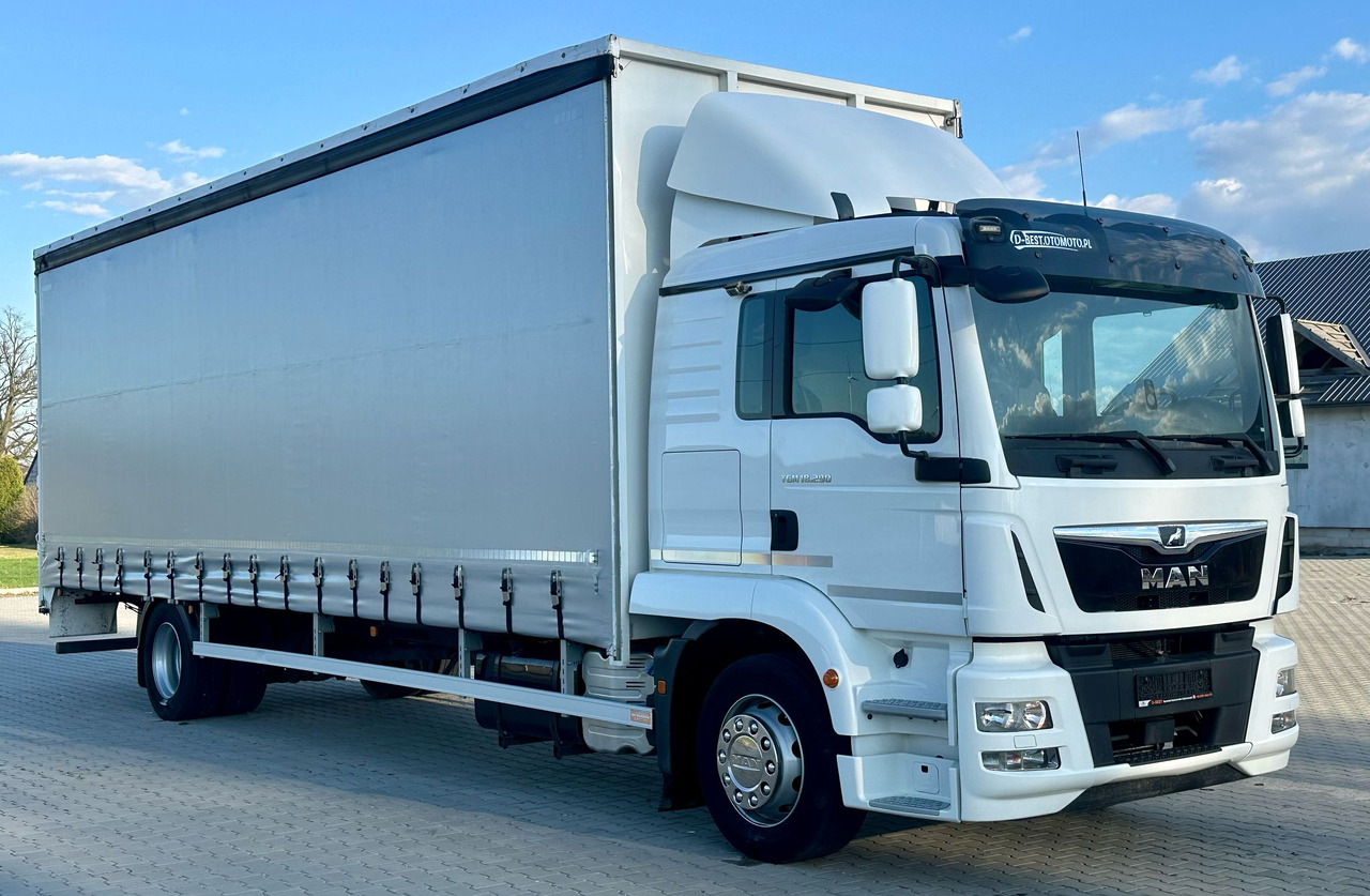MAN TGM 18.290 / FIRANKA / WINDA / 22 EUROPALETY / AUTOMAT / SYPIALKA / 9 059 KG ŁADOWNOŚCI / NISKI PRZEBIEG / ZSUWANY DACH / EURO 6 - Schuifzeilen vrachtwagen: afbeelding 1 MAN TGM 18.290 / FIRANKA / WINDA / 22 EUROPALETY / AUTOMAT / SYPIALKA / 9 059 KG ŁADOWNOŚCI / NISKI PRZEBIEG / ZSUWANY DACH / EURO 6 - Schuifzeilen vrachtwagen: afbeelding 1