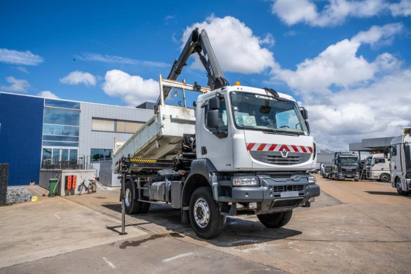 Renault KERAX 370 DXI + TRI BENNE+HIAB 16t/m + 2 EXT - Kipper vrachtwagen, Kraanwagen: afbeelding 2 Renault KERAX 370 DXI + TRI BENNE+HIAB 16t/m + 2 EXT - Kipper vrachtwagen, Kraanwagen: afbeelding 2