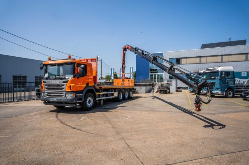Scania P 410 + PALFINGER PK22002/5 EXT. - Vrachtwagen met open laadbak, Kraanwagen: afbeelding 1 Scania P 410 + PALFINGER PK22002/5 EXT. - Vrachtwagen met open laadbak, Kraanwagen: afbeelding 1
