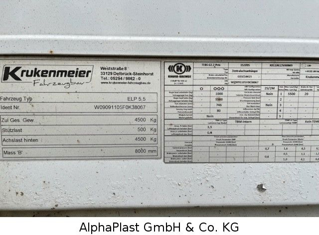 Krukenmeier Schiebeplane 1-Achs Hänger - Aanhangwagen met huif: afbeelding 5 Krukenmeier Schiebeplane 1-Achs Hänger - Aanhangwagen met huif: afbeelding 5
