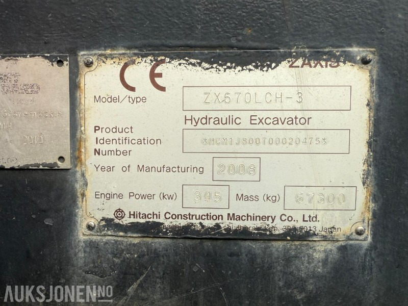 Graafmachine 2008 Hitachi ZX670LCH-3 - GRAVEMASKIN: afbeelding 13
