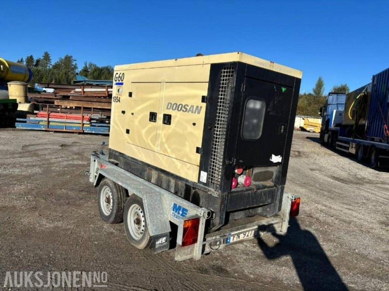 2014 Doosan G60 strømaggregat 60 kVA med 2 akslet henger - Bouwmaterieel: afbeelding 4 2014 Doosan G60 strømaggregat 60 kVA med 2 akslet henger - Bouwmaterieel: afbeelding 4