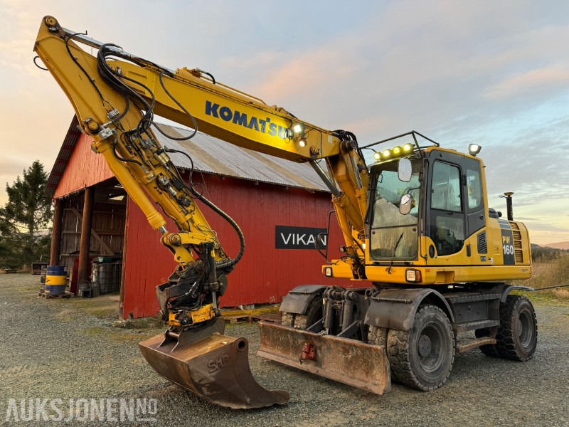 2015 Komatsu PW 160-8 Velutstyrt hjulgraver med Engcon rototilt, Leica GPS og sentralsmøring - Graafmachine: afbeelding 1 2015 Komatsu PW 160-8 Velutstyrt hjulgraver med Engcon rototilt, Leica GPS og sentralsmøring - Graafmachine: afbeelding 1