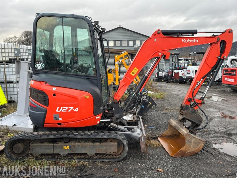 2015 Kubota U27-4 minigraver med skuffe / 1611 timer - Minigraafmachine: afbeelding 4 2015 Kubota U27-4 minigraver med skuffe / 1611 timer - Minigraafmachine: afbeelding 4