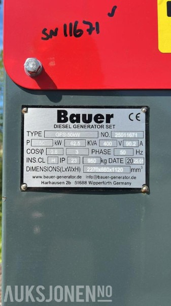 Bouwmaterieel 2025 Stamford Nødstrømsaggregat diesel BAUER GFS-50 ATS 62,5 KVA: afbeelding 12 Bouwmaterieel 2025 Stamford Nødstrømsaggregat diesel BAUER GFS-50 ATS 62,5 KVA: afbeelding 12