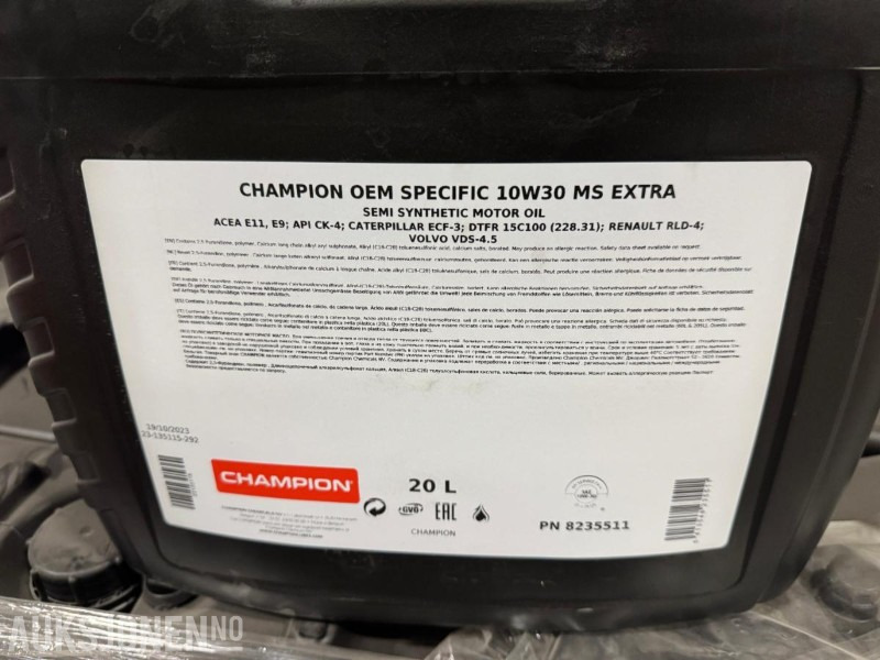 200 liter Olje - Champion OEM Specific 10W30 MS Extra - Aanbouwdeel voor Bouwmachine: afbeelding 4 200 liter Olje - Champion OEM Specific 10W30 MS Extra - Aanbouwdeel voor Bouwmachine: afbeelding 4