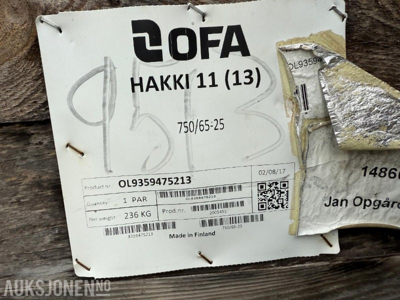 Nye OFA HAKKI 11 (13) kjettinger – 750/65-25, anlegg, 11/13 mm - Aanbouwdeel voor Bouwmachine: afbeelding 5 Nye OFA HAKKI 11 (13) kjettinger – 750/65-25, anlegg, 11/13 mm - Aanbouwdeel voor Bouwmachine: afbeelding 5