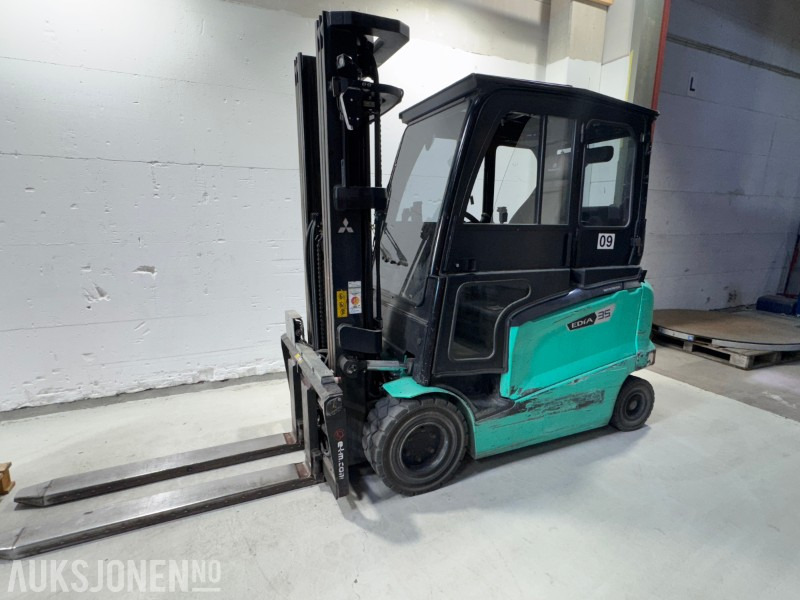 Intern transport 2019 Mitsubishi FB35N – Elektrisk 4-hjuls motvektstruck - Sertifisert til FEB 2026: afbeelding 1