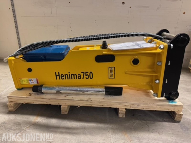 NY HENIMA PIGGHAMMER TIL 6-9 TONNS GRAVEMASKIN S50 M/GARANTI - Hydraulische hamer: afbeelding 1 NY HENIMA PIGGHAMMER TIL 6-9 TONNS GRAVEMASKIN S50 M/GARANTI - Hydraulische hamer: afbeelding 1