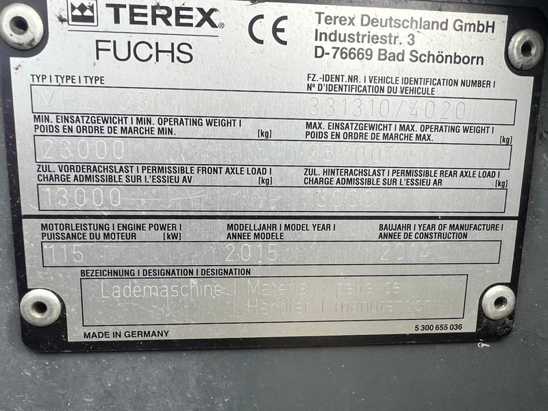 Mobiele graafmachine Terex Fuchs MHL331: afbeelding 13