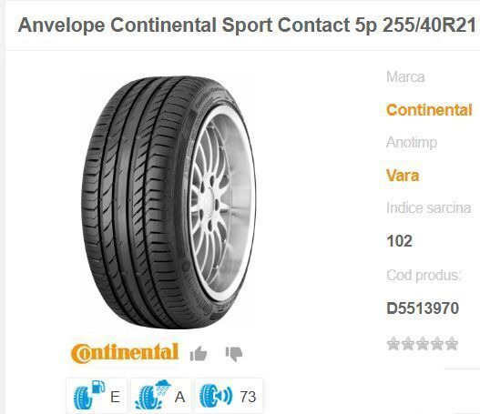 Anvelope Continental NOI ContisportContact 255 / 40 ZR 21 - Band voor Personenwagen: afbeelding 5 Anvelope Continental NOI ContisportContact 255 / 40 ZR 21 - Band voor Personenwagen: afbeelding 5