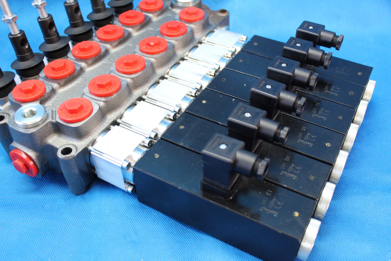 6 Sections Directional Control Valve Galtech Q95 120 l/min 31 GPM Electric solen for HDS-edged and cranes. - Ground support equipment: afbeelding 4 6 Sections Directional Control Valve Galtech Q95 120 l/min 31 GPM Electric solen for HDS-edged and cranes. - Ground support equipment: afbeelding 4