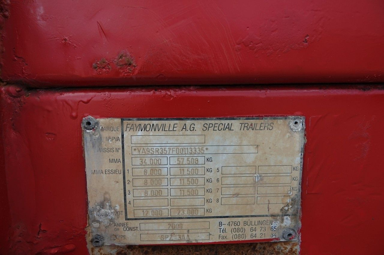Dieplader oplegger Faymonville SPZ-3AA  / NACZEPA LAWETA / ROZCIĄGANA / 29 M /: afbeelding 19