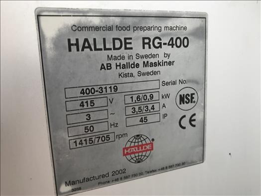 Voedselverwerkende machine Hallde RG400 Vegetable prep machine: afbeelding 6 Voedselverwerkende machine Hallde RG400 Vegetable prep machine: afbeelding 6