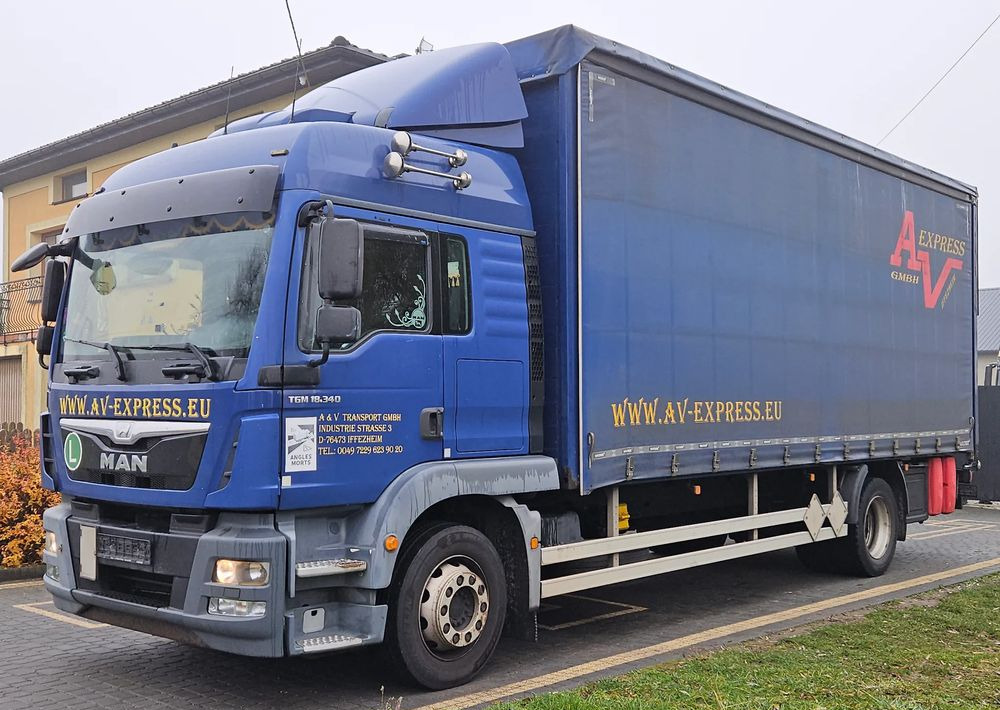 MAN TGM 18.340 / FIRANKA / SPROWADZONY / 9100 ŁADOWNOŚĆ / 18 PALET / E6 / WINDA / - Schuifzeilen vrachtwagen: afbeelding 1 MAN TGM 18.340 / FIRANKA / SPROWADZONY / 9100 ŁADOWNOŚĆ / 18 PALET / E6 / WINDA / - Schuifzeilen vrachtwagen: afbeelding 1