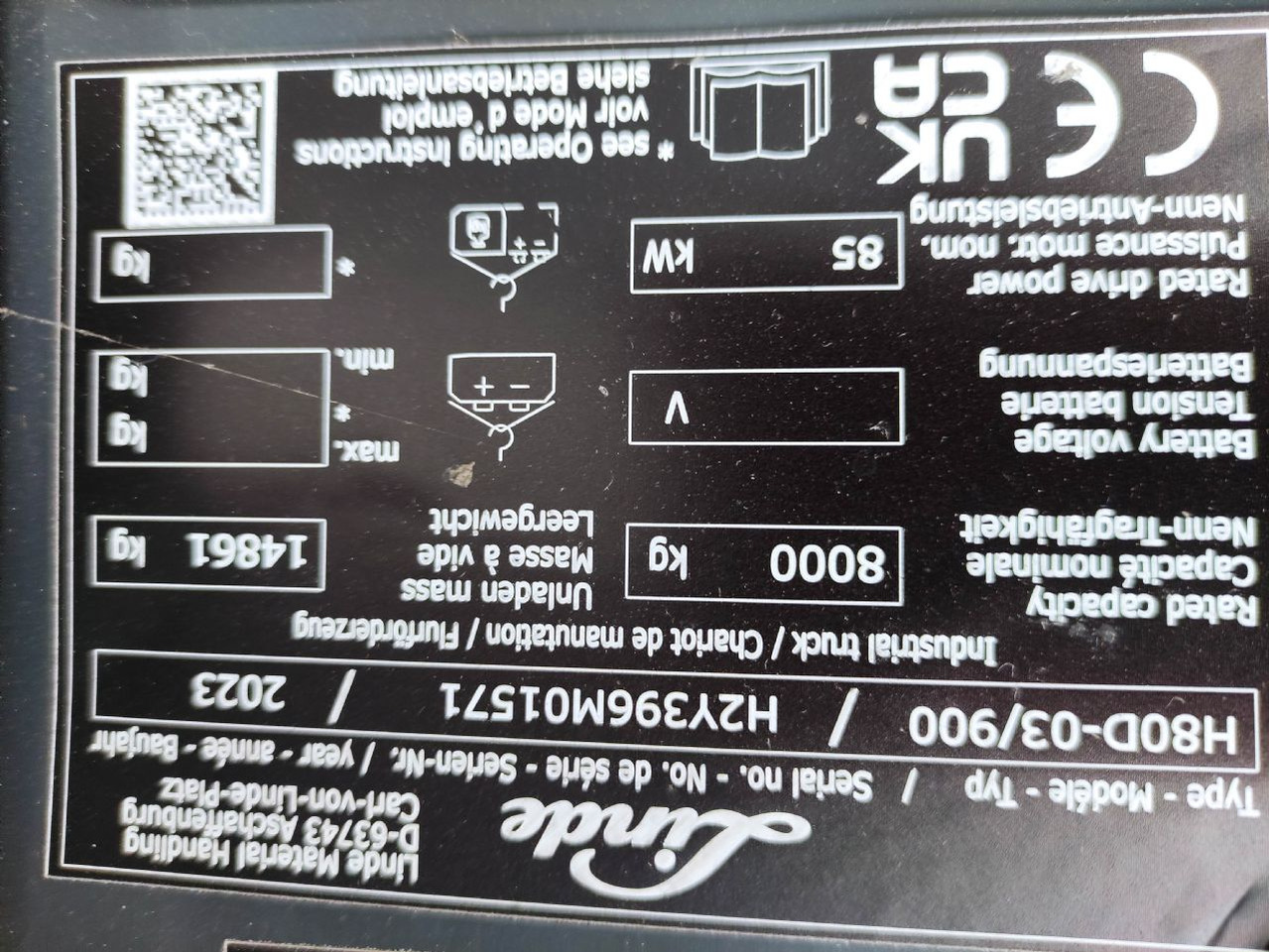 Diesel heftruck Linde H80D-03/900-396/EVO: afbeelding 7