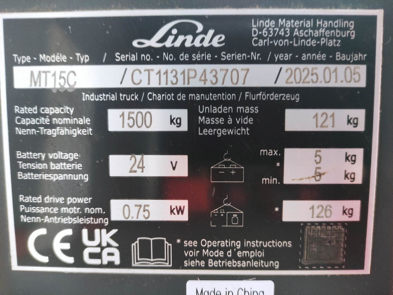 Linde MT15C - Palletwagen: afbeelding 5 Linde MT15C - Palletwagen: afbeelding 5
