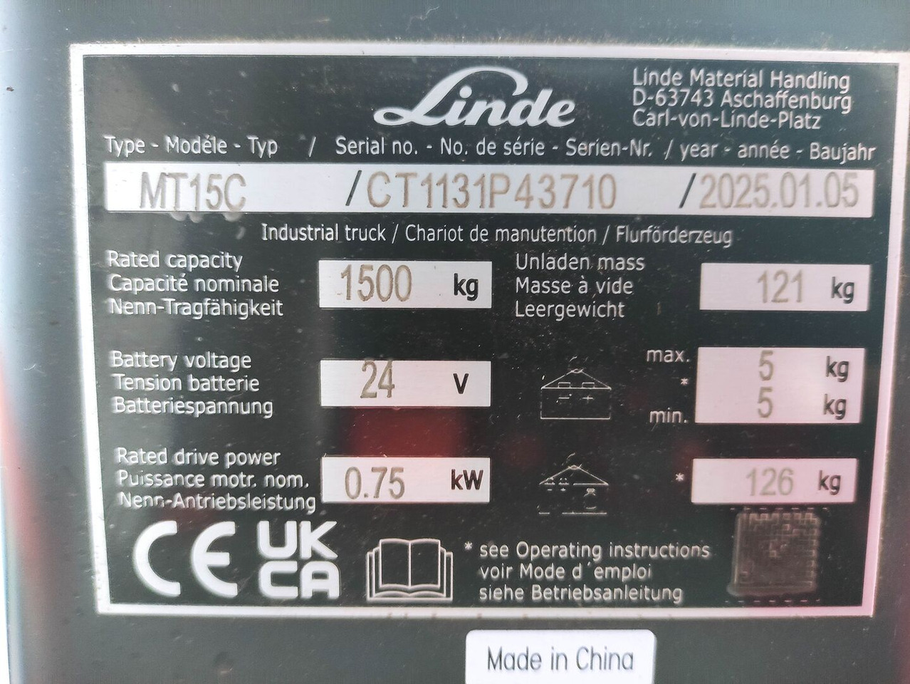 Linde MT15C - Palletwagen: afbeelding 5 Linde MT15C - Palletwagen: afbeelding 5