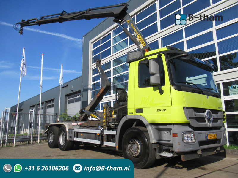 Mercedes-Benz Actros 2632 6X4 Steel + Palfinger PK18002-EH + 20T Haak Hook Haken - Containertransporter/ Wissellaadbak vrachtwagen, Kraanwagen: afbeelding 1 Mercedes-Benz Actros 2632 6X4 Steel + Palfinger PK18002-EH + 20T Haak Hook Haken - Containertransporter/ Wissellaadbak vrachtwagen, Kraanwagen: afbeelding 1
