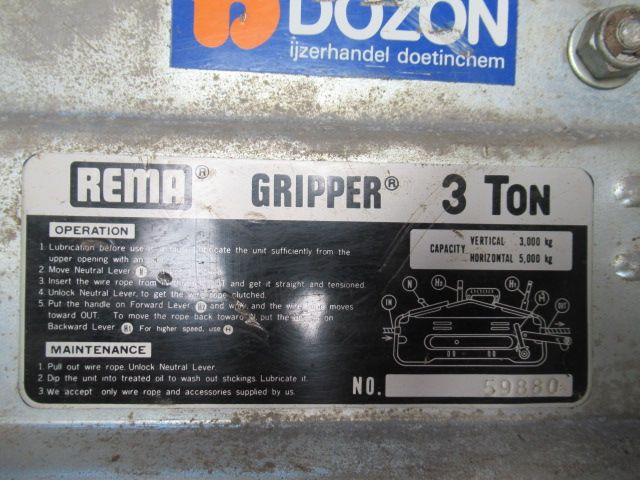 Rema Gripper 3 Ton Tirfor - Lier: afbeelding 5 Rema Gripper 3 Ton Tirfor - Lier: afbeelding 5