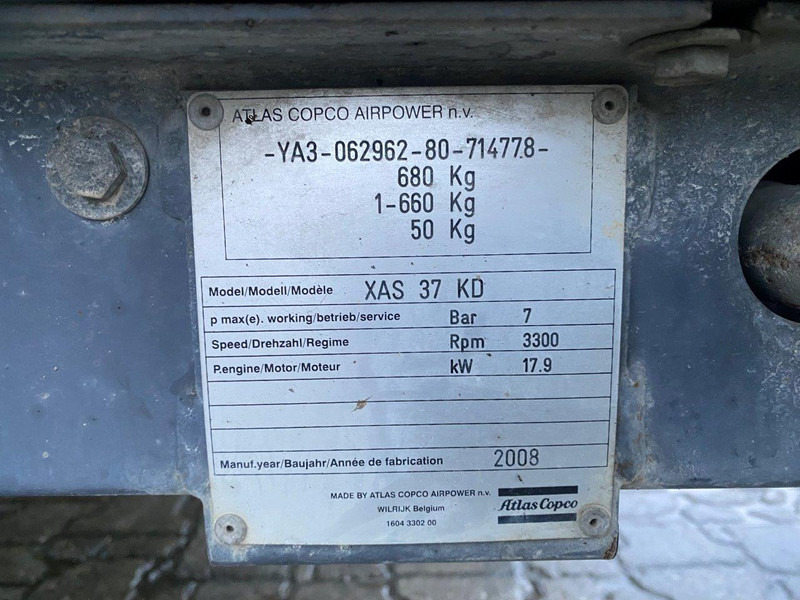 Atlas-Copco XAS 37 kd NVT - Luchtcompressor: afbeelding 5 Atlas-Copco XAS 37 kd NVT - Luchtcompressor: afbeelding 5