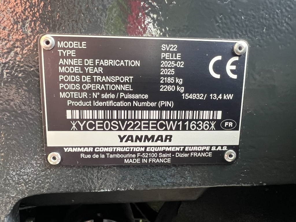 Nieuw Minigraafmachine Yanmar SV 22 UNUSED (not cat 301.8): afbeelding 7