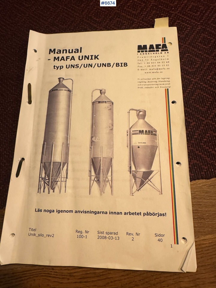 Veeteelt materiaal 2010 Mafa Outdoor silo w/ level switch and inlet screw: afbeelding 19