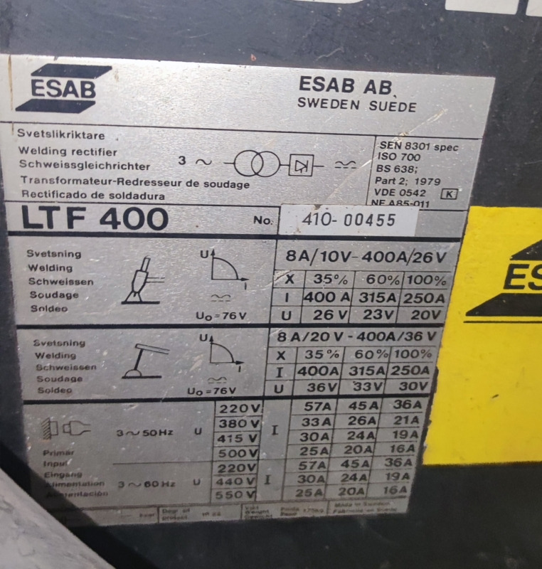 ESAB AB LTF 400 - Uitrusting voor lassen: afbeelding 3 ESAB AB LTF 400 - Uitrusting voor lassen: afbeelding 3