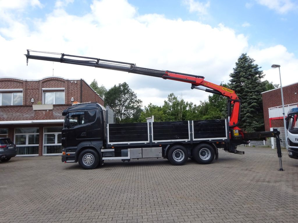 Scania R620 V8 Pritsche + PALFINGER 22002EH Kran Scania R620 V8 Pritsche + PALFINGER 22002EH Kran - Kraanwagen, Vrachtwagen met open laadbak: afbeelding 1 Scania R620 V8 Pritsche + PALFINGER 22002EH Kran Scania R620 V8 Pritsche + PALFINGER 22002EH Kran - Kraanwagen, Vrachtwagen met open laadbak: afbeelding 1