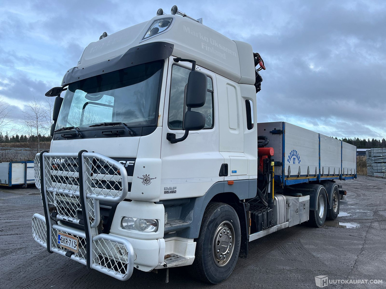 Daf CF85.460 FAN, 2013, Kangasala - Vrachtwagen met open laadbak, Kraanwagen: afbeelding 1 Daf CF85.460 FAN, 2013, Kangasala - Vrachtwagen met open laadbak, Kraanwagen: afbeelding 1