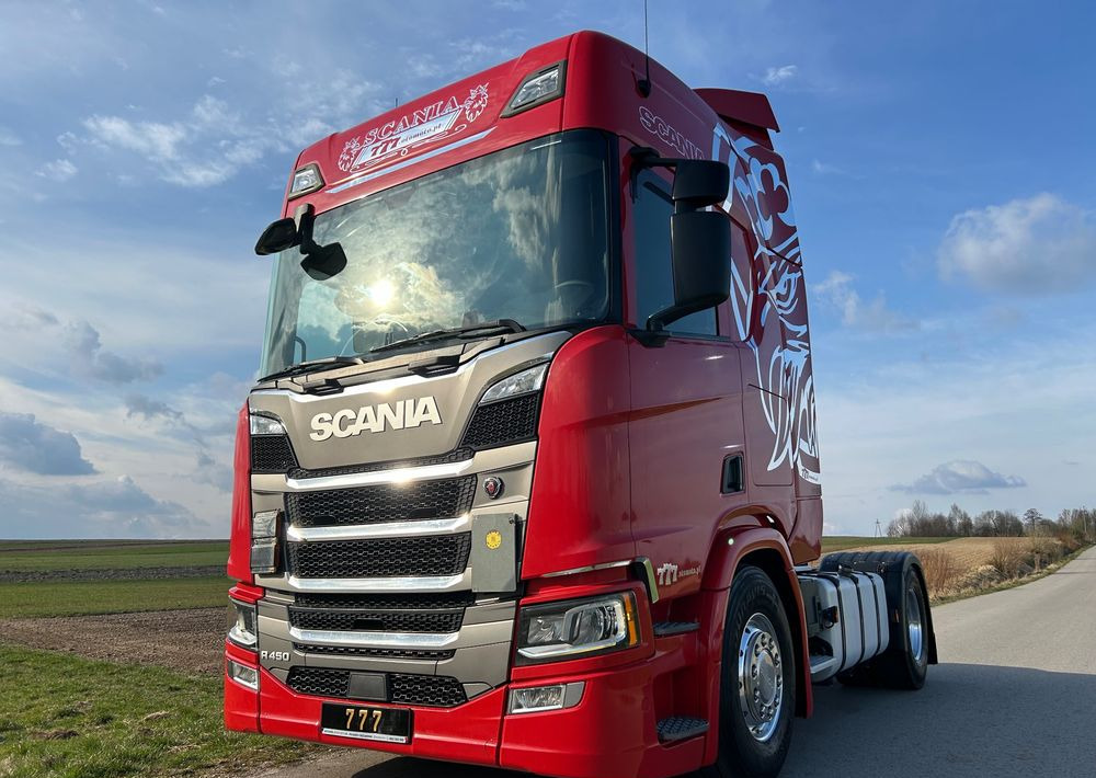 Trekker Scania R450 FULL ADR RETARDER ALUFELGI z Niemiec od jedynego właściciela ! HYDRAULIKA spod beczki spożywczej ! / do wywrotu ruchomej podłogi beczki TOP TOP TOP OKAZJA: afbeelding 1