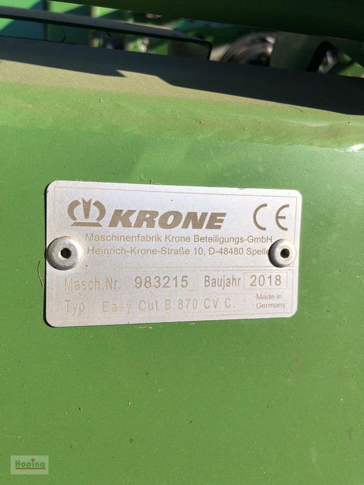 Maaimachine Krone EasyCut B 870 CV: afbeelding 16