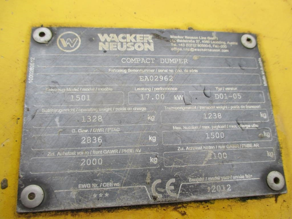 Minidumper Wacker Neuson 1501: afbeelding 12