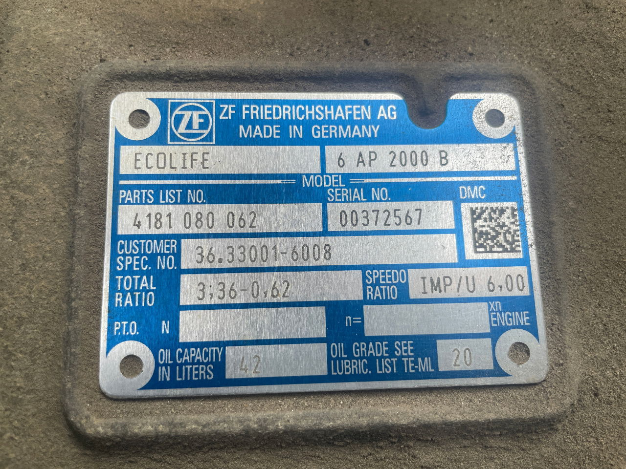 ZF Getriebe ZF 6 AP 2000 B Ecolife 4181080062 6AP2000B MAN Citaro Lions City - Versnellingsbak en onderdelen voor Bus: afbeelding 2 ZF Getriebe ZF 6 AP 2000 B Ecolife 4181080062 6AP2000B MAN Citaro Lions City - Versnellingsbak en onderdelen voor Bus: afbeelding 2