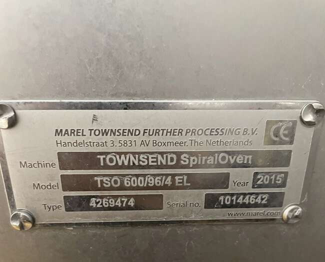 Voedselverwerkende machine Marel spiral oven TSO 600/96/4 EL: afbeelding 15