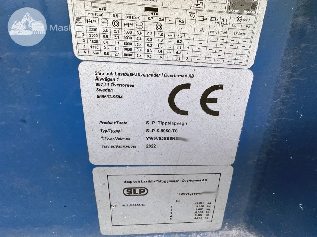 Kipper aanhangwagen SLP SLP-5-8950-TS MED PÅBYGGNAD TILL BIL!: afbeelding 28