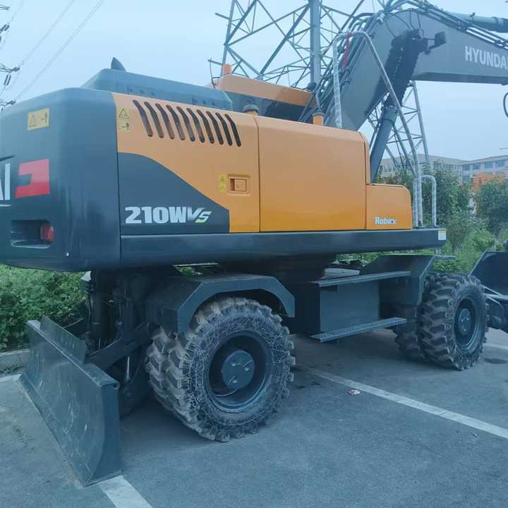 Graafmachine Used Hyundai 210w 20T Second Hand Korea Original Large Wheel Excavator Mining Construction Excavators Hot Sale 210w 220 225 30t: afbeelding 1