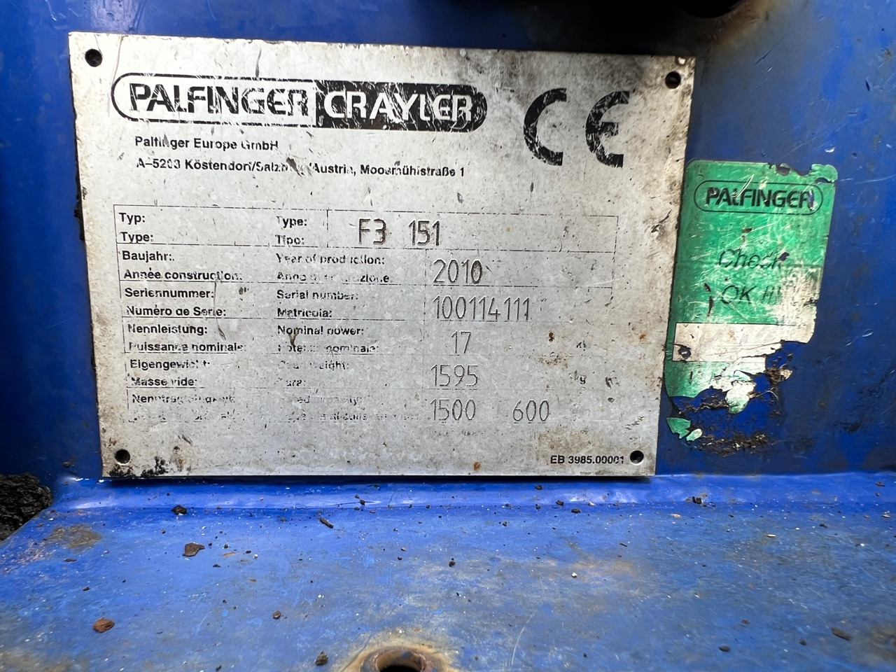 PALFINGER CRAYLER PALFINGER CRAYLER F3 151 - Meeneemheftruck: afbeelding 5 PALFINGER CRAYLER PALFINGER CRAYLER F3 151 - Meeneemheftruck: afbeelding 5