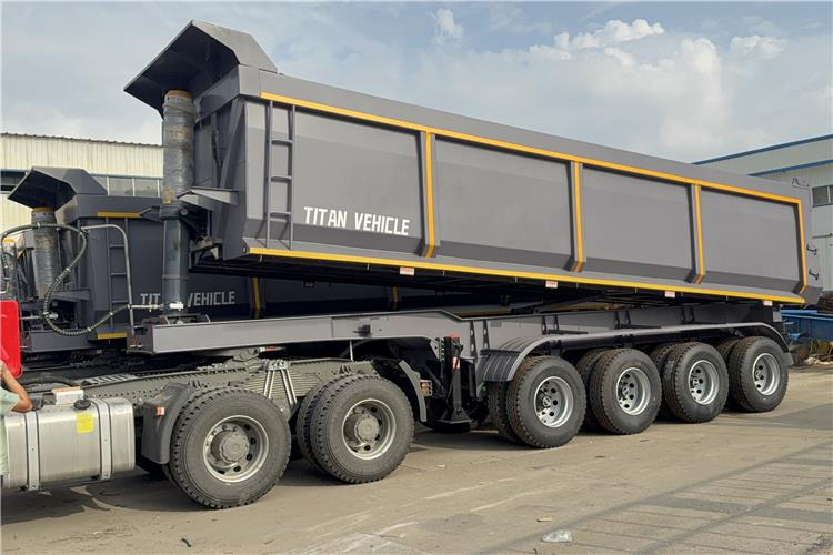 TITAN 4 Axle 80 Ton Dump Trailer for Sale In Cameroon - Kipper oplegger: afbeelding 2 TITAN 4 Axle 80 Ton Dump Trailer for Sale In Cameroon - Kipper oplegger: afbeelding 2